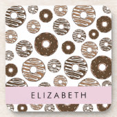 Schokolade Donuts, Karamellabüsse, Icing, Ihr Name Getränkeuntersetzer (Vorderseite)