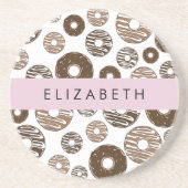 Schokolade Donuts, Karamellabüsse, Icing, Ihr Name Getränkeuntersetzer (Vorne)