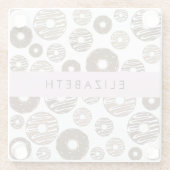 Schokolade Donuts, Karamellabüsse, Icing, Ihr Name Glasuntersetzer (Rückseite)