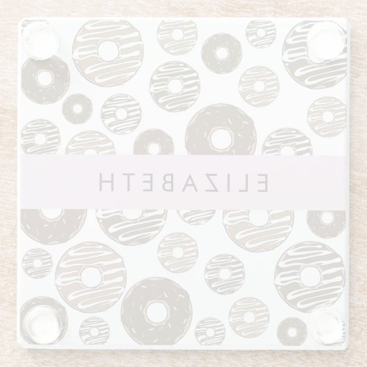 Schokolade Donuts, Karamellabüsse, Icing, Ihr Name Glasuntersetzer (Rückseite)