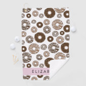 Schokolade Donuts, Karamellabüsse, Icing, Ihr Name Golfhandtuch (Insitu)