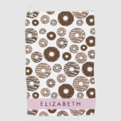 Schokolade Donuts, Karamellabüsse, Icing, Ihr Name Golfhandtuch (Vorderseite)