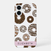 Schokolade Donuts, Karamellabüsse, Icing, Ihr Name iPhone 16 Hülle (Rückseite)