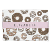 Schokolade Donuts, Karamellabüsse, Icing, Ihr Name Kissenbezug (Vorderseite)