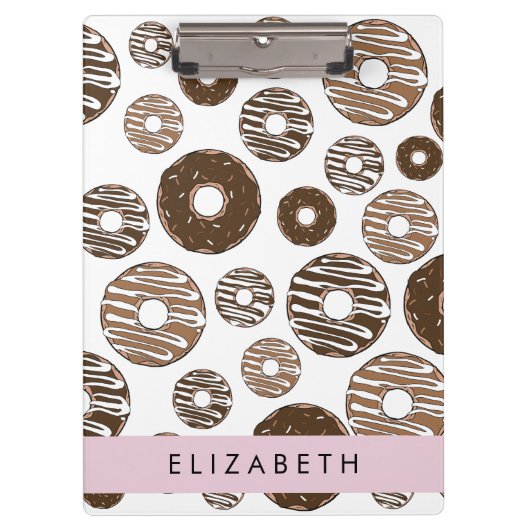 Schokolade Donuts, Karamellabüsse, Icing, Ihr Name Klemmbrett (Vorderseite)