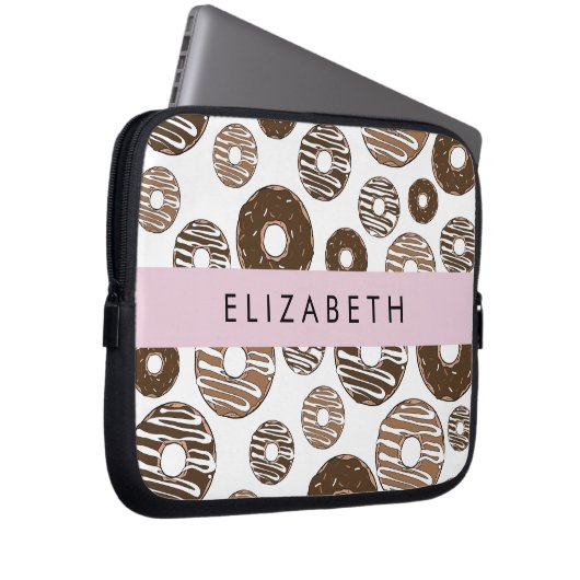 Schokolade Donuts, Karamellabüsse, Icing, Ihr Name Laptopschutzhülle (Vorne Rechts)
