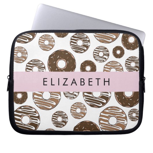 Schokolade Donuts, Karamellabüsse, Icing, Ihr Name Laptopschutzhülle (Vorderseite)