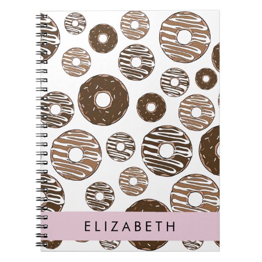 Schokolade Donuts, Karamellabüsse, Icing, Ihr Name Notizblock (Vorderseite)