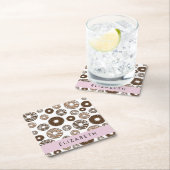 Schokolade Donuts, Karamellabüsse, Icing, Ihr Name Rechteckiger Pappuntersetzer (Vor Ort)