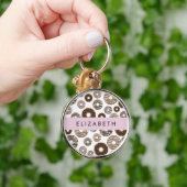 Schokolade Donuts, Karamellabüsse, Icing, Ihr Name Schlüsselanhänger (Hand)