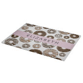 Schokolade Donuts, Karamellabüsse, Icing, Ihr Name Schneidebrett (Ecke)