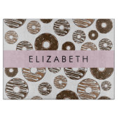 Schokolade Donuts, Karamellabüsse, Icing, Ihr Name Schneidebrett (Vorderseite)