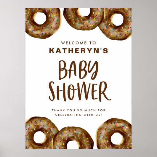 Schokolade Donuts Kinderdusche Willkommen Poster (Vorne)