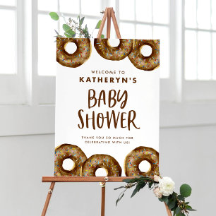 Schokolade Donuts Kinderdusche Willkommen Poster
