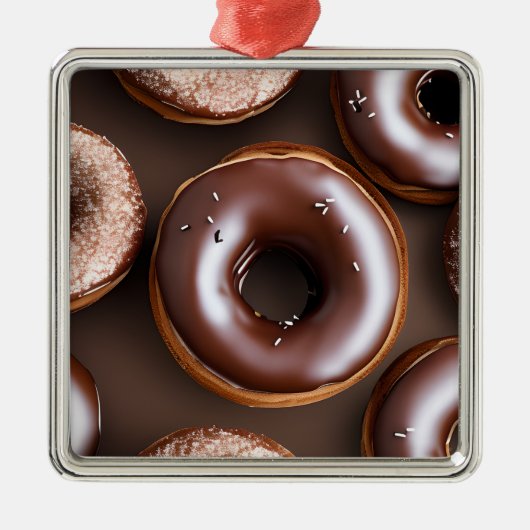 Schokolade Donuts mit Sprinklen Weihnachten Ornament Aus Metall (Vorne)