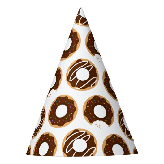 Schokolade Donuts Muster Partyhütchen (Vorderseite)