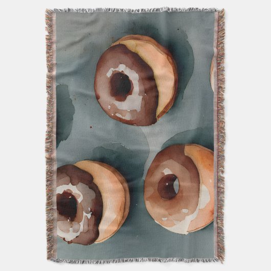 Schokolade Donuts Wasserfarbe Decke (Vorderseite Vertikal)