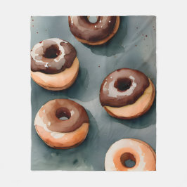Schokolade Donuts Wasserfarbe Fleecedecke