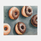 Schokolade Donuts Wasserfarbe Fleecedecke (Vorderseite (Horizontal))