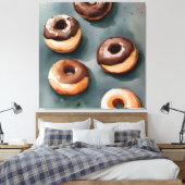 Schokolade Donuts Wasserfarbe Leinwanddruck (Insitu (Schlafzimmer))