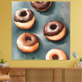 Schokolade Donuts Wasserfarbe Leinwanddruck (Insitu (Wohnzimmer))