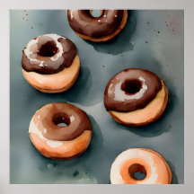 Schokolade Donuts Wasserfarbe