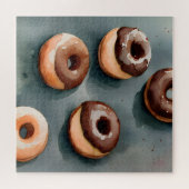 Schokolade Donuts Wasserfarbe Puzzle (Horizontal)