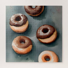 Schokolade Donuts Wasserfarbe Puzzle