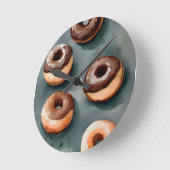 Schokolade Donuts Wasserfarbe Runde Wanduhr (Winkel)