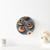 Schokolade Donuts Wasserfarbe Runde Wanduhr (Zuhause)
