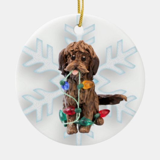 Schokolade Doodle Dog Ornament (Vorne)