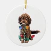 Schokolade Doodle Dog Ornament (Vorne)