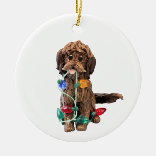 Schokolade Doodle Dog Ornament (Vorne)
