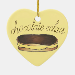 Schokolade Eclair Französisch Bäckerei Nachtisch K Keramik Ornament