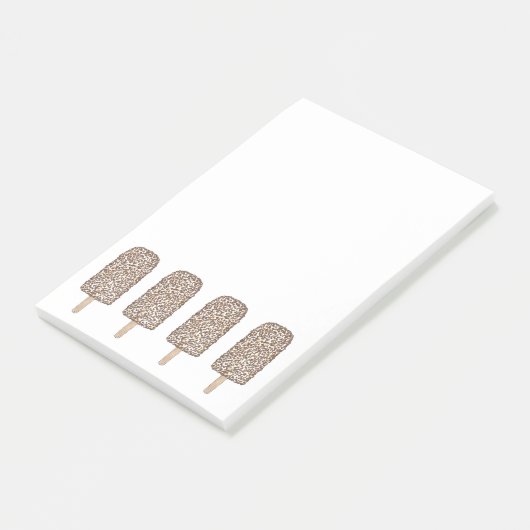 Schokolade Eclair Ice Cream Popsicles Post-it Klebezettel (angewinkelt)