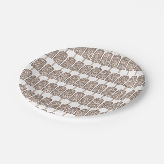 Schokolade Eclair Popsicles Ice Cream Feinschmecke Pappteller (Schrägansicht)