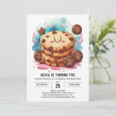 Schokolade Einfache Chic Cookies Geburtstag Einladung (Stehend Vorderseite)