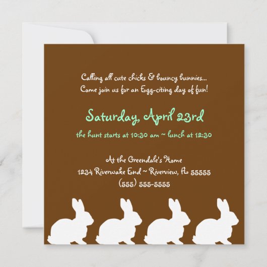 Schokolade Einladung (Rückseite)