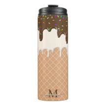 Schokolade-Eis-Creme Waffelkon-Monogramm