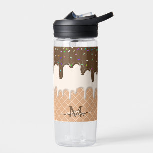 Schokolade-Eis-Creme Waffelkon-Monogramm Trinkflasche