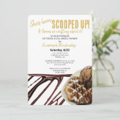 Schokolade-Eiscreme auf WaffelBrautparty Einladung (Stehend Vorderseite)