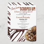 Schokolade-Eiscreme auf WaffelBrautparty Einladung (Vorne/Hinten)
