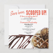 Schokolade-Eiscreme auf WaffelBrautparty Einladung (Vorderseite)