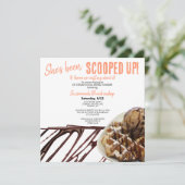 Schokolade-Eiscreme auf WaffelBrautparty Einladung (Stehend Vorderseite)