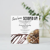 Schokolade-Eiscreme auf WaffelBrautparty Einladung (Stehend Vorderseite)