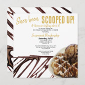 Schokolade-Eiscreme auf WaffelBrautparty Einladung (Vorne/Hinten)