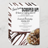 Schokolade-Eiscreme auf WaffelBrautparty Einladung (Vorne/Hinten)