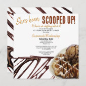 Schokolade-Eiscreme auf WaffelBrautparty Einladung (Vorne/Hinten)