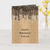 Schokolade Eiscreme Glitzer Tropfen Geburtstag Karte (Gelbe Blume)