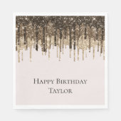 Schokolade Eiscreme Glitzer Tropfen Geburtstag Serviette (Vorderseite)